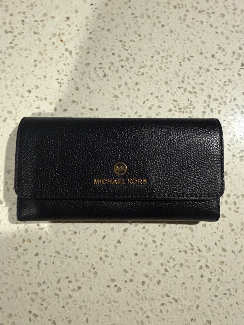 Michael Kors Black Leather Trifold Wallet